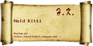 Held Kitti névjegykártya